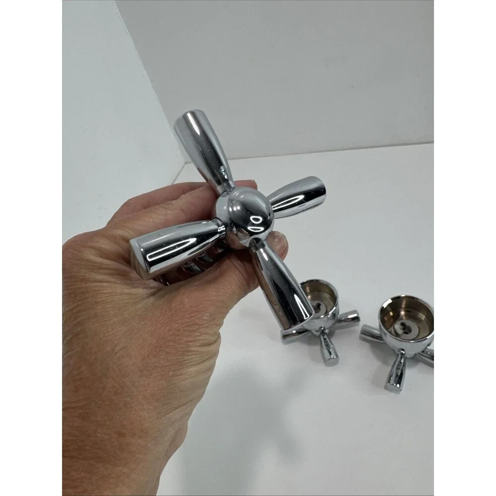 Delta Faucet Handle - Chrome Classic Single Handle Metal Cross Lot 3